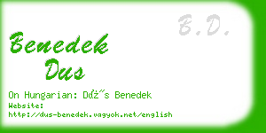 benedek dus business card